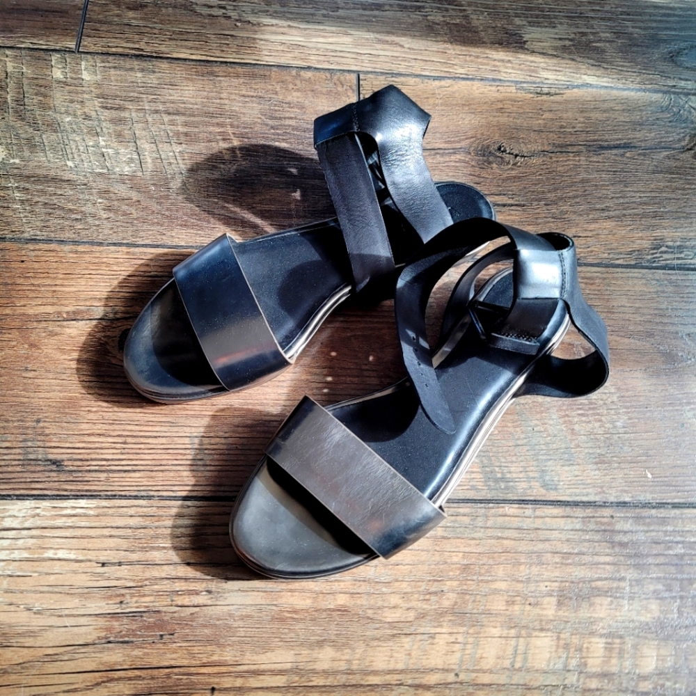 Vince Black and Silver Sandals